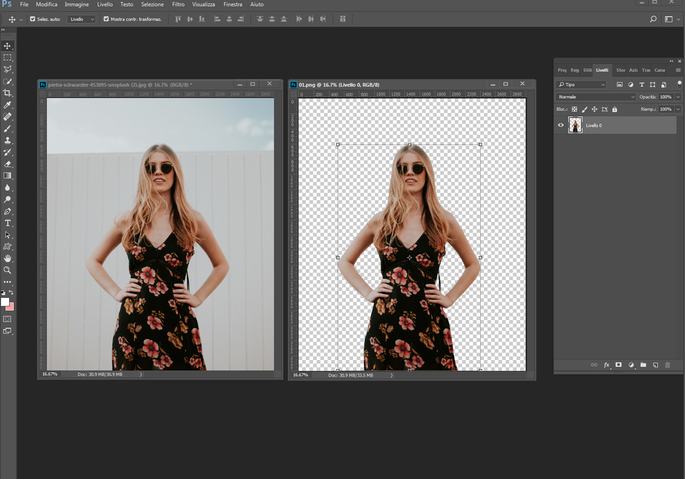 Come rimuovere lo sfondo di un'immagine in Photoshop
